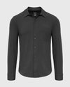 Charcoal Heather Gray Long Sleeve Ripstop Commuter Shirt with textured fabric.