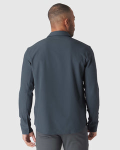 True ClassicHeather Navy Long Sleeve Ripstop Commuter Shirt