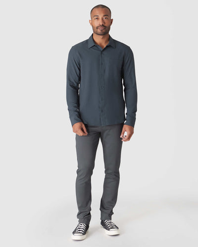 Long Sleeve Ripstop Commuter Shirt - Heather Navy