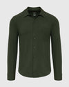 Olive Long Sleeve Ripstop Commuter Shirt with chest pocket and button-up design.