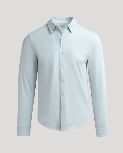Stretch Oxford Long Sleeve Shirt - Juniper Stripe