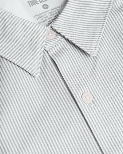 Stretch Oxford Long Sleeve Shirt - Steel Stripe