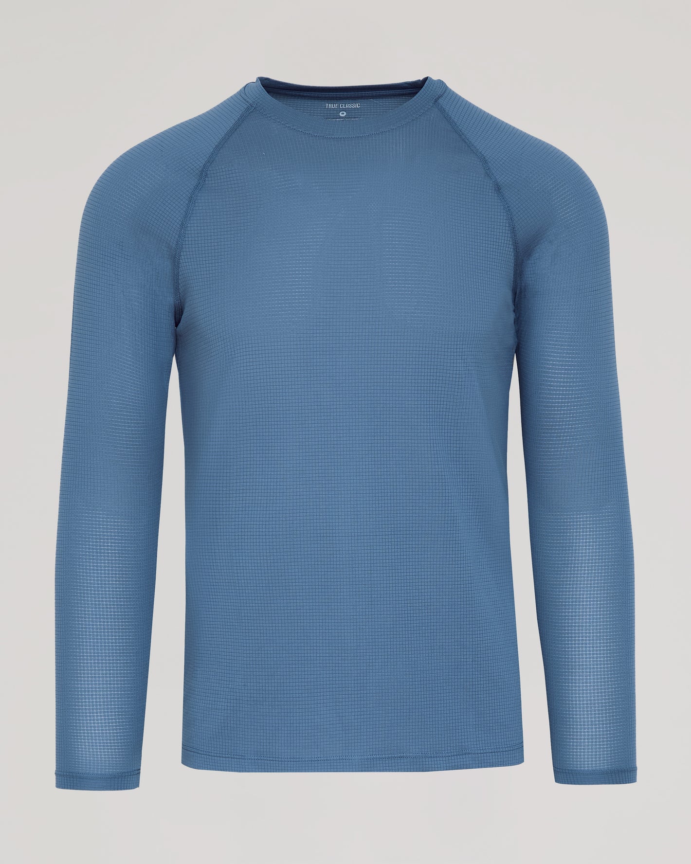 Fiord Long Sleeve Active Mesh Crew, plain waffle-knit, crew-neck pullover.