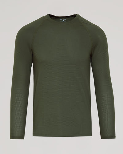 Active Mesh Long Sleeve Crew Neck - Kelp