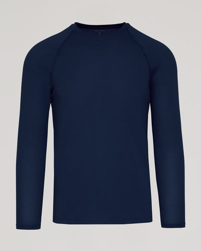 Active Mesh Long Sleeve Crew Neck - Navy