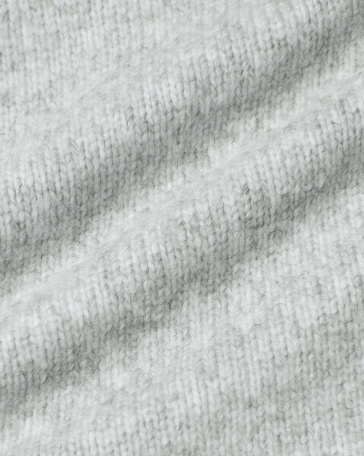Light Heather Gray Marled Crew Neck Sweater, showcasing detailed yarn loops.