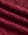 Womens Dark Maroon Ribbed Long Sleeve Scoop Neck Tee fabric close-up.
