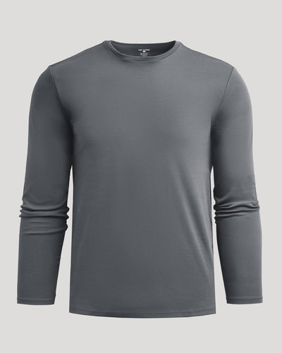 Pima Long Sleeve Crew Neck - Carbon