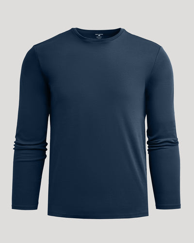 Pima Long Sleeve Crew Neck - Navy