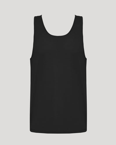 Sleeveless Active Mesh Tank - Black