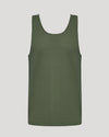 Kelp Sleeveless Active Mesh Tank, scoop-neck, breathable athletic top.
