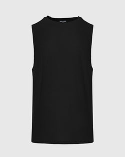 Black Sleeveless Active Muscle Tee