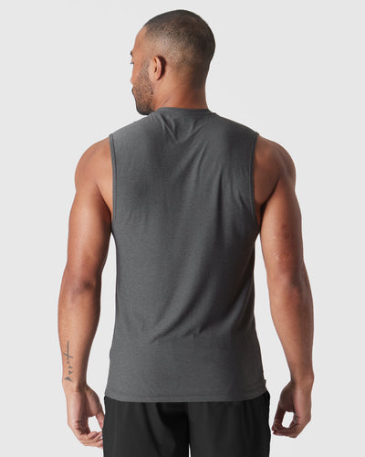 Sleeveless Active Muscle Tee - Charcoal Heather Gray