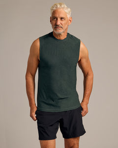 True ClassicGray & Forest Sleeveless Active Muscle Tee 2-Pack