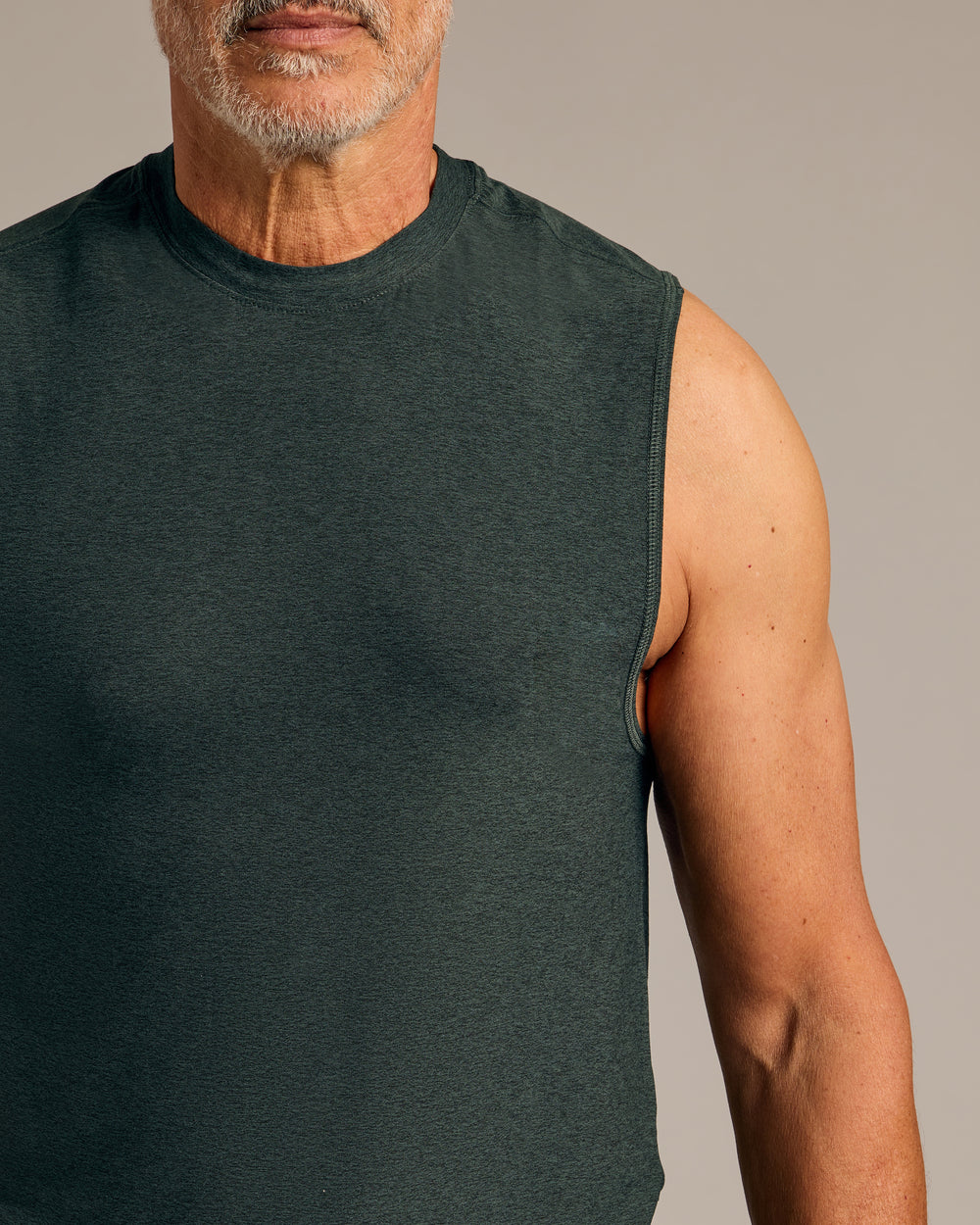 Dark Heather Forest Sleeveless Active Muscle Tee