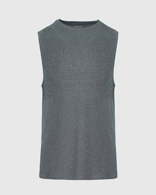 Heather Navy Sleeveless Active Muscle Tee