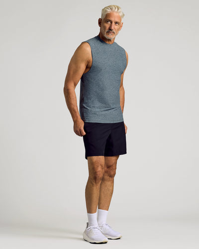 Sleeveless Active Muscle Tee - Heather Navy