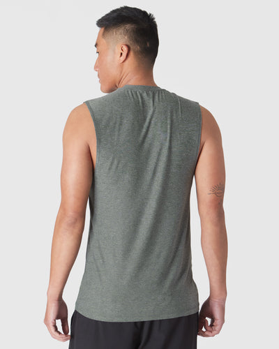 Sleeveless Active Muscle Tee - Heather Forest