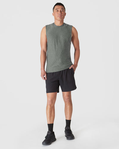 Sleeveless Active Muscle Tee - Heather Forest
