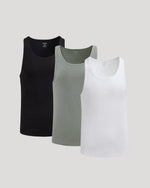 Ribbed Curved Hem Tank 3-Pack