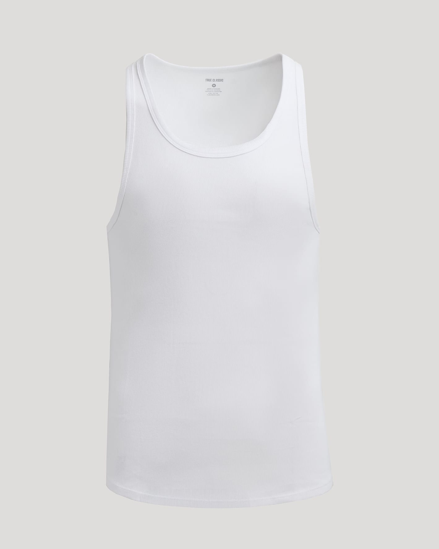 White tank top on a light gray background