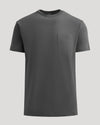 Carbon Heavyweight Pocket Crew T-shirt with patch pocket and durable stitching.
