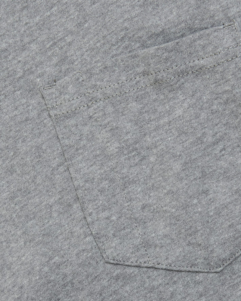 Heather Gray Heavyweight Pocket Crew with durable stitching and reinforced chest pocket.