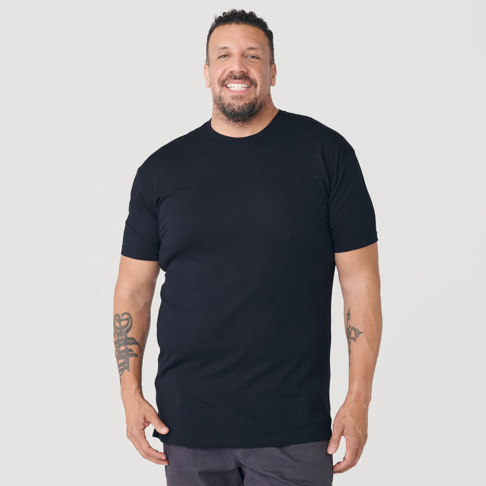 Black Tall Round Hem Crew Neck T-Shirt