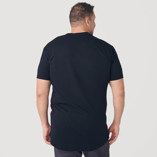 Black Tall Round Hem Crew Neck T-Shirt