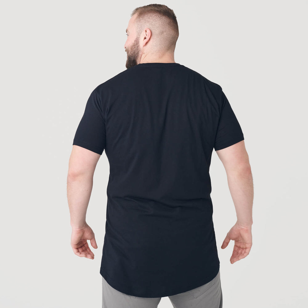 Black Tall Round Hem Crew Neck T-Shirt