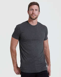 True ClassicCharcoal Heather Gray Tall Round Hem Crew Neck T-Shirt