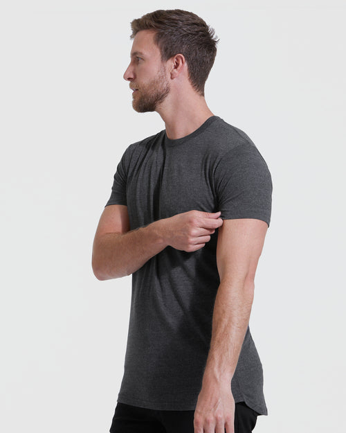 Gray Heather Tall Round Hem Crew Neck T-Shirt 3-Pack