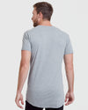 Langes T-Shirt mit rundem Saum und Rundhalsausschnitt in Heather Gray