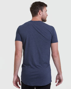 True ClassicHeather Navy Tall Round Hem Crew Neck T-Shirt