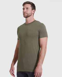 True ClassicMilitary Green Tall Round Hem Crew Neck T-Shirt