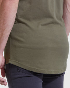 True ClassicMilitary Green Tall Round Hem Crew Neck T-Shirt