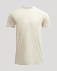 True ClassicAlabaster Tall Straight Hem Crew Neck T-Shirt, plain and classic design.