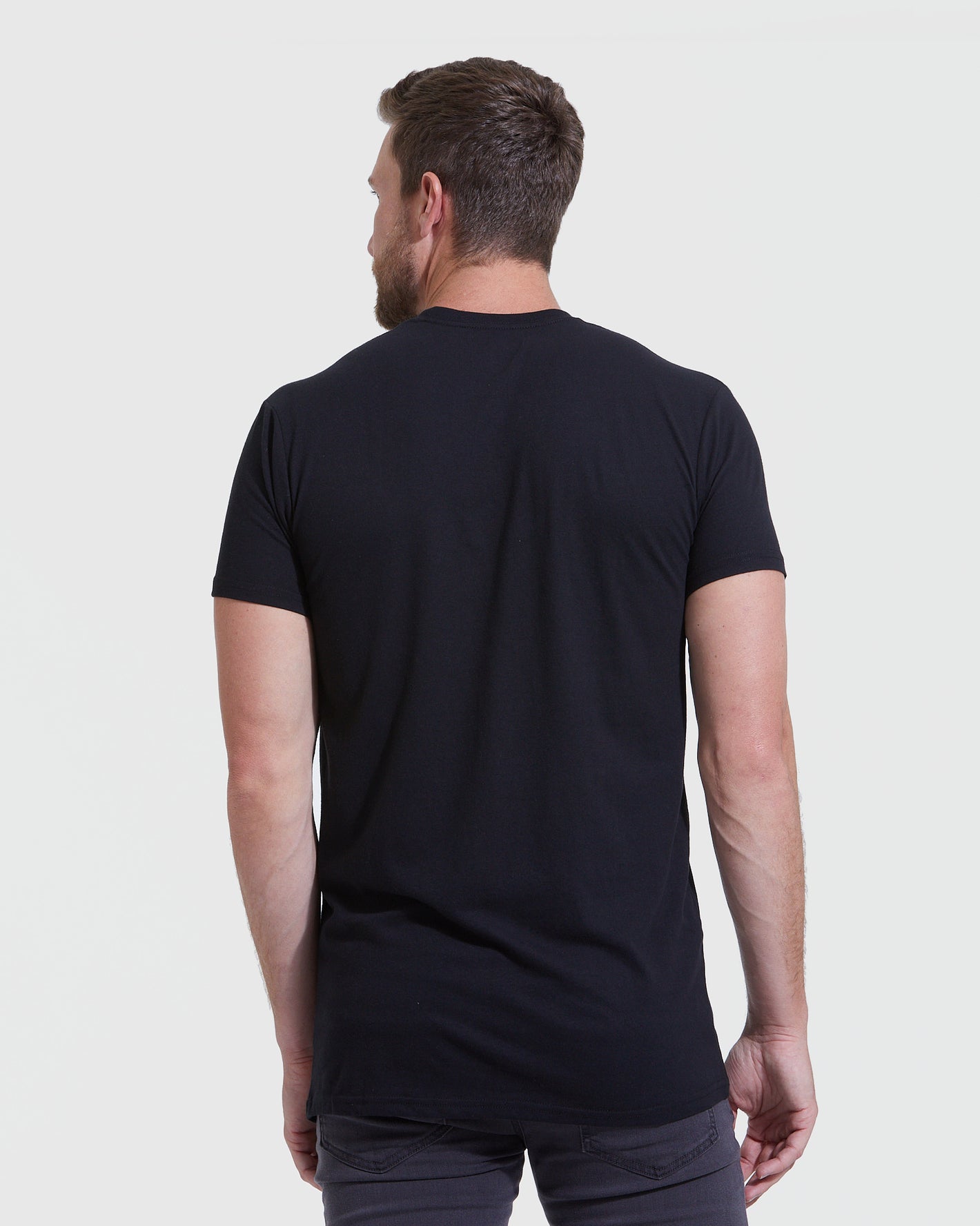 All Black Tall Straight Hem Crew Neck T-Shirt 6-Pack.