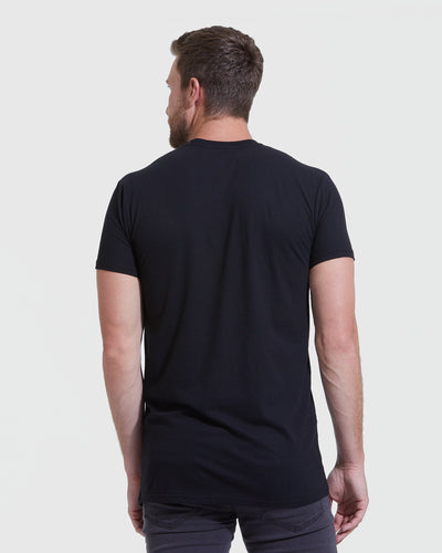 All Black Tall Straight Hem Crew Neck T-Shirt 6-Pack