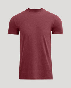 True ClassicDark Heather Claret Tall Straight Hem Crew Neck T-Shirt displayed.