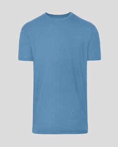 True ClassicDark Heather Blue Lake Tall Straight Hem Crew Neck T-Shirt displayed.