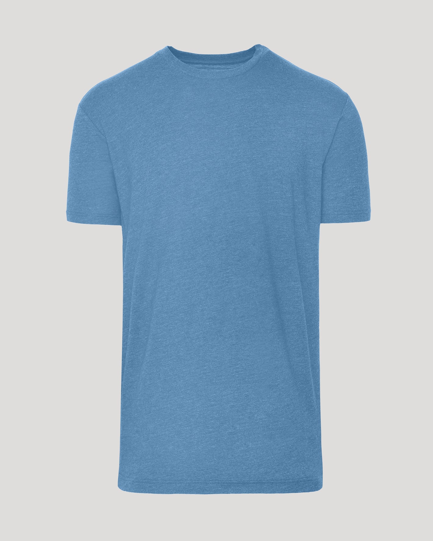 Dark Heather Blue Lake Tall Straight Hem Crew Neck T-Shirt displayed.