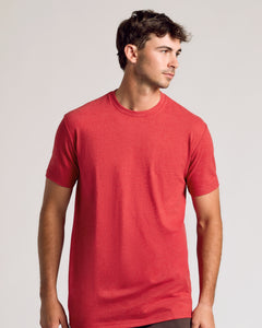 True ClassicDark Heather Lava Tall Straight Hem Crew Neck T-Shirt