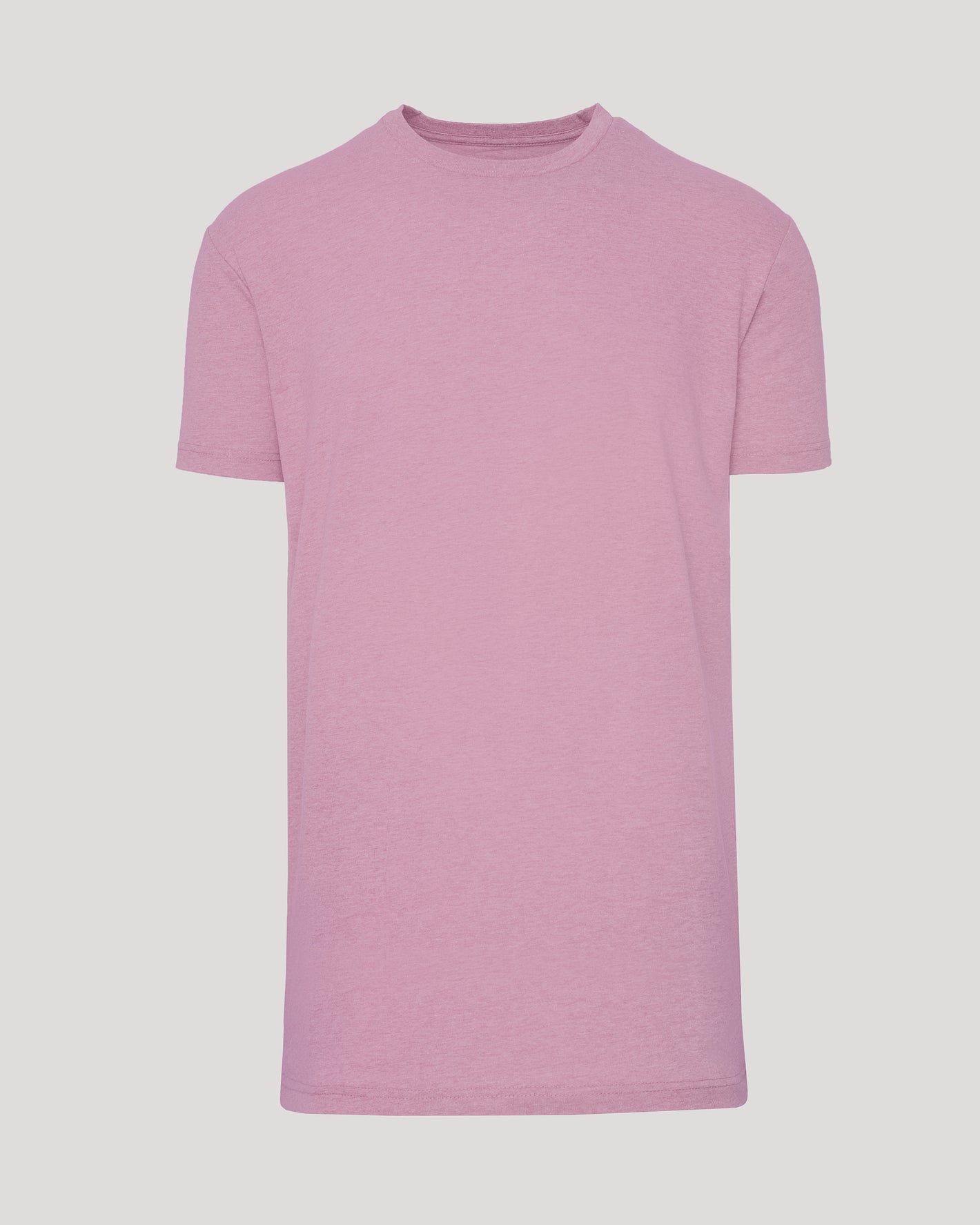 Heather Mauve Tall Straight Hem Crew Neck T-Shirt, short-sleeved, plain.