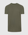 Heather Military Green Tall Straight Hem Crew Neck T-Shirt displayed plainly.