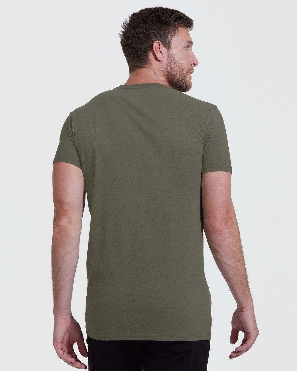 Heather Military Green Tall Straight Hem Crew Neck T-Shirt