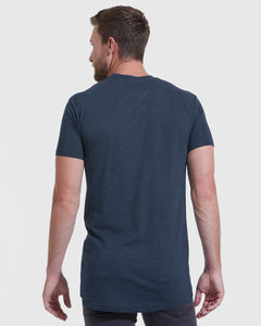 True ClassicHeather Navy Tall Straight Hem Crew Neck T-Shirt