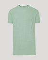 Heather Slate Green Tall Straight Hem Crew Neck T-Shirt laid flat.