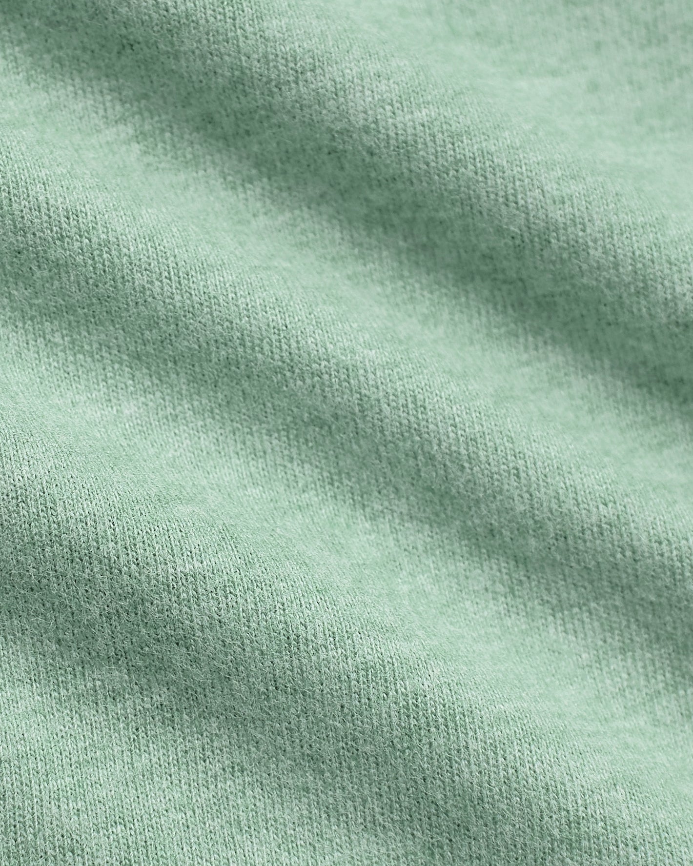 Heather Slate Green Tall Straight Hem Crew Neck T-Shirt, fine knit stitches visible.