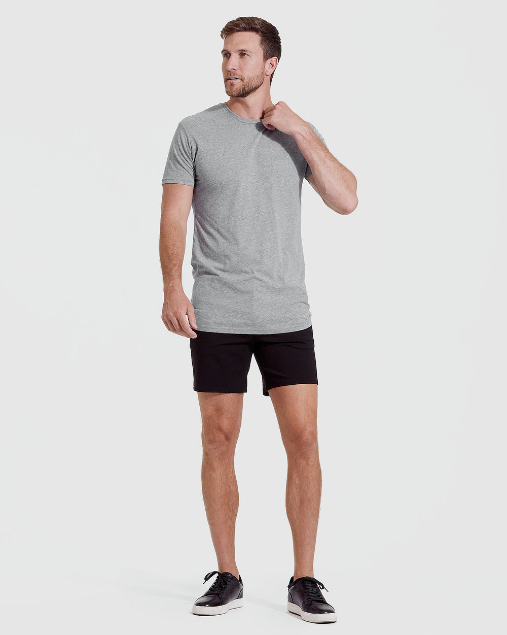 Heather Gray Tall Straight Hem Crew Neck T-Shirt